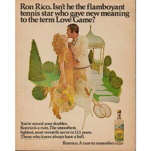 1970 Ronrico Puerto Rican Rum Vintage Print Ad (L12)